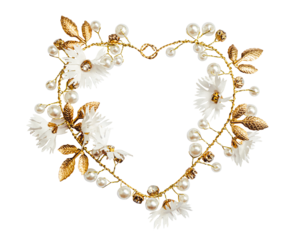 heart-shaped golden wreath frame