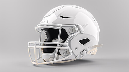 Fototapeta premium Side view of white football helmet