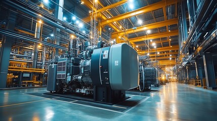 Fototapeta premium Installation of advanced transmission systems designed to handle high electrical currents, Main keyword installation, Concept reliable energy distribution