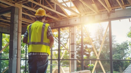 A young woman in a bright, spacious office, holding a tablet and gazing forward, embodying modern professionalism and ambition.