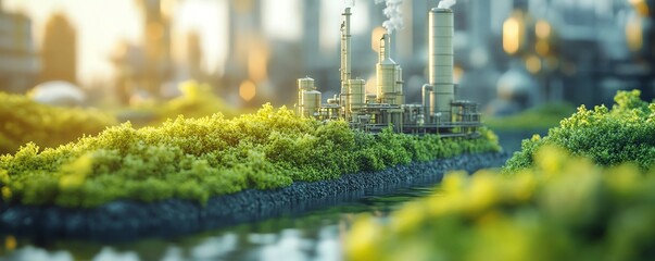 Nonpolluting generation plants built with recyclable construction materials, Main keyword nonpolluting, Concept green infrastructure