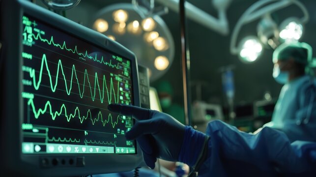The heart monitor in surgery