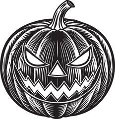 Halloween pumpkin. Hand drawn vector illustration