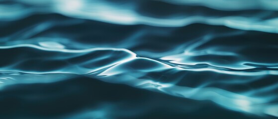 Obraz premium Mysterious Waves, an abstract digital artwork featuring enigmatic ripples and waves on a shadowy water surface, evoking a moody and immersive atmosphere.