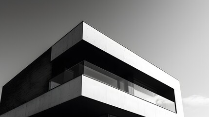 Fototapeta premium Minimalistic house with unique elements in a macro perspective with a monochrome theme AI generated illustration