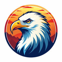 Fototapeta premium eagle head mascot design vector illustration isolated on white background