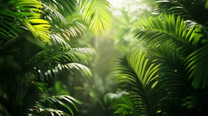 Nature leaves, green tropical forest, backgound concept. HD Realistic. generative ai