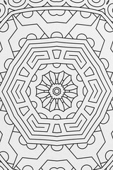  Arri&egrave;re plan noir et blanc avec motif graphique mandala pour colorier