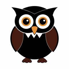 Fototapeta premium Cartoon owl on white background