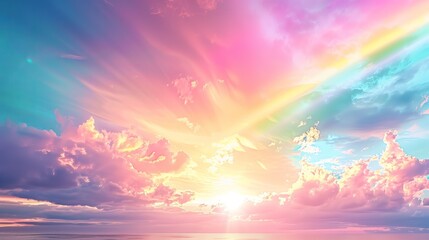 Fototapeta premium Captivating HD rainbow color wallpaper, showcasing the full spectrum in radiant detail