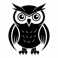 Vector illustration of cute big eyed owl