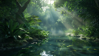 Fototapeta premium Explore the Untamed Beauty of Tropical Wild Forests in HD