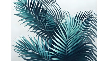 tropical leaves shadow overlay effect transparent background, palm leaf shadows 3d rendering png file