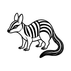 A simple single drawing of a Numbat silhouette vector illustration