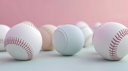 D design of a baseball set in muted pastel colors   AI generated illustration