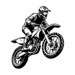 modern dirt bike jump with rider racing really silhouette vector illustration