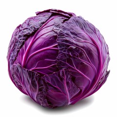 Obraz premium A Whole Red Cabbage with Deep Purple Hues