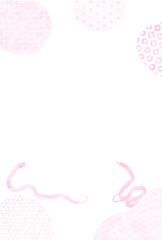 2025年巳年の和風年賀状、ピンクの和柄と水彩風の蛇