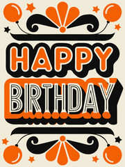 Happy birthday vector template design