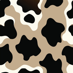 Cowhide Skin Print Pattern – Seamless Vector Design with Realistic Cattle Hide Texture for Western Style, Fabric, Fashion, and Background Use in Digital and Print Projects
