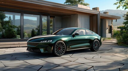 Stylish car in Lincoln Green with Aqua details