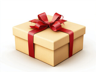 Obraz premium gift box isolated on white background, Gift box with red ribbon isolated