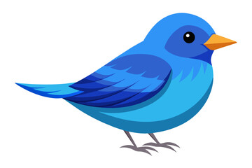  Cute indigo bunting bird vector art illustration