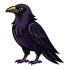 Beautiful Raven Crow Vector Illustration – Dark Bird Silhouette Art for Gothic, Nature, Halloween, and Fantasy Projects with Bold Black Feathers and Elegant Profile