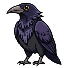 Beautiful Raven Crow Vector Illustration – Dark Bird Silhouette Art for Gothic, Nature, Halloween, and Fantasy Projects with Bold Black Feathers and Elegant Profile