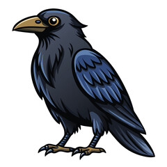 Beautiful Raven Crow Vector Illustration – Dark Bird Silhouette Art for Gothic, Nature, Halloween, and Fantasy Projects with Bold Black Feathers and Elegant Profile