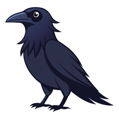 Beautiful Raven Crow Vector Illustration – Dark Bird Silhouette Art for Gothic, Nature, Halloween, and Fantasy Projects with Bold Black Feathers and Elegant Profile