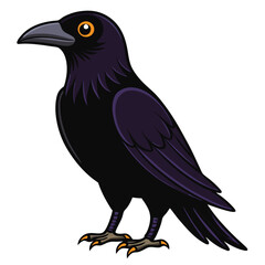 Beautiful Raven Crow Vector Illustration – Dark Bird Silhouette Art for Gothic, Nature, Halloween, and Fantasy Projects with Bold Black Feathers and Elegant Profile