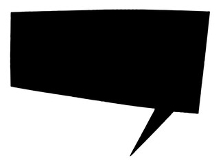 Blank rectangular cut out communication message speech bubble with rough edges and copy space for text, vector design elements
