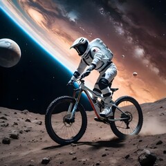 Naklejka premium FICTIONAL BIKE RIDER