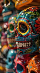 Fototapeta premium Colorful Sugar Skull Decor.