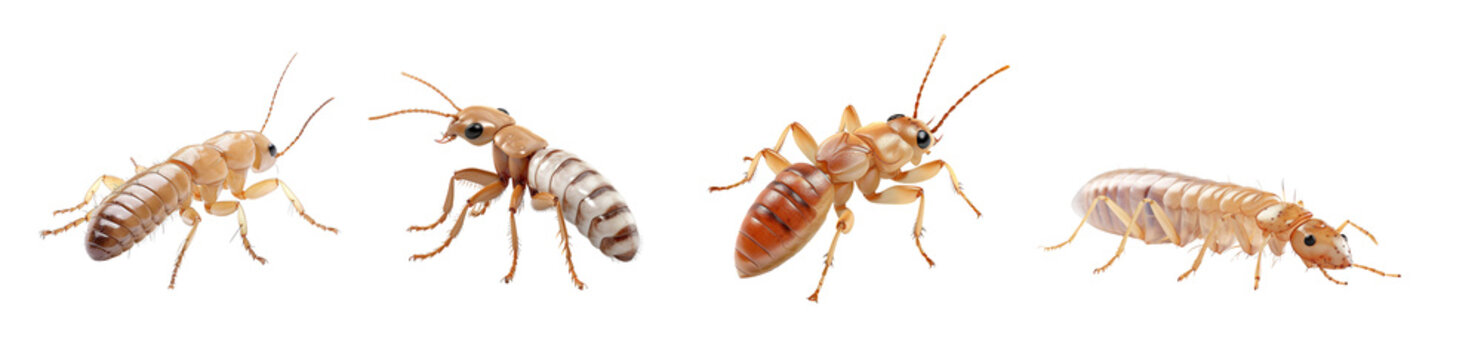 Close-up view of sand fleas with detailed textures and colors , PNG