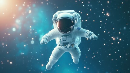 Astronaut Floating in Cosmic Wonder