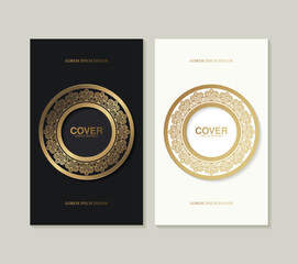 Luxury gold border pattern cover template