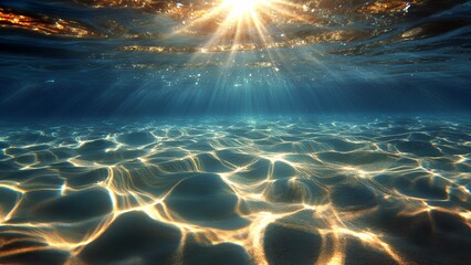 Sunlight Dancing Beneath the Waves: A Mesmerizing View of the Ocean Floor