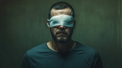 The man in blindfold