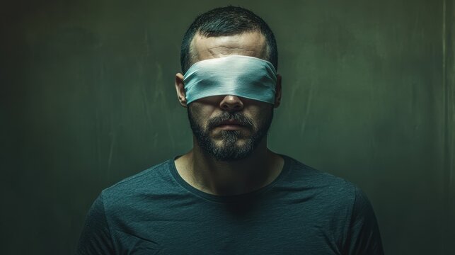The man in blindfold