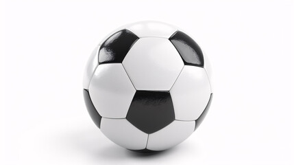 Fototapeta premium White with Black Soccer Ball: Classic design white with black soccer ball on a white background.