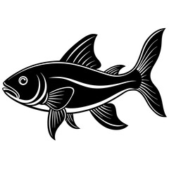 catla fish silhouette Vector