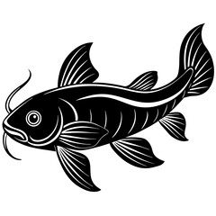 catla fish silhouette Vector