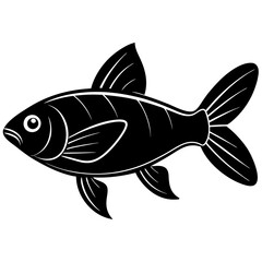 flipper fish silhouette Vector