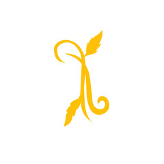 golden flower ornaments swirl