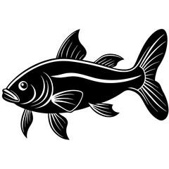 catla fish silhouette Vector