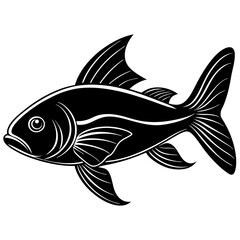 catla fish silhouette Vector