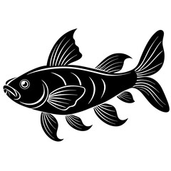 catla fish silhouette Vector