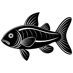catla fish silhouette Vector